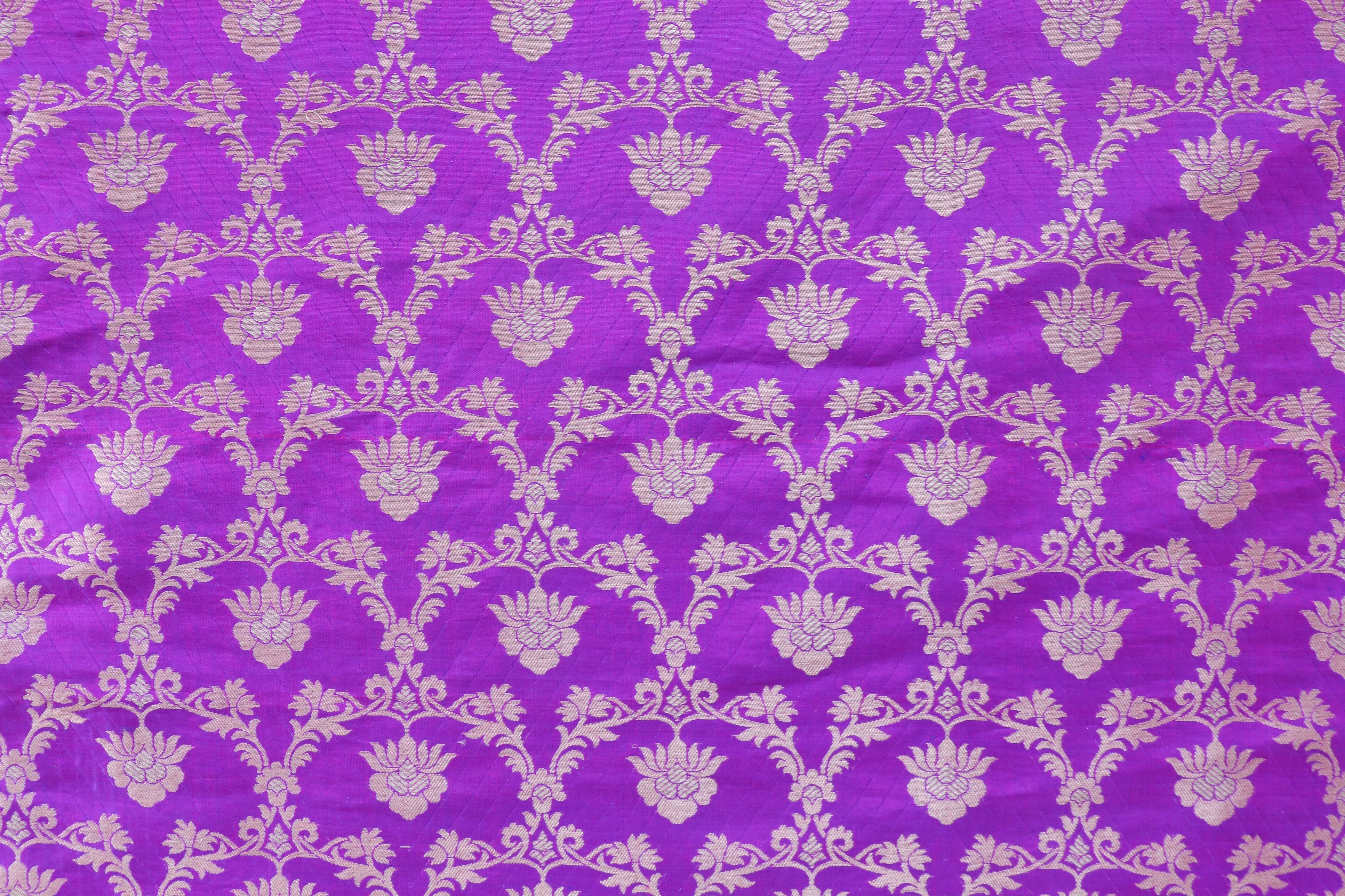 Purple Pure Silk Handloom Banarasi Lehenga