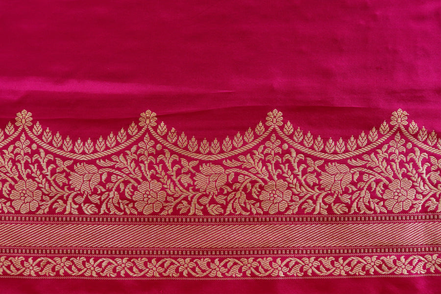 Rani Butterfly Motif Pure Silk Handloom Banarasi Saree