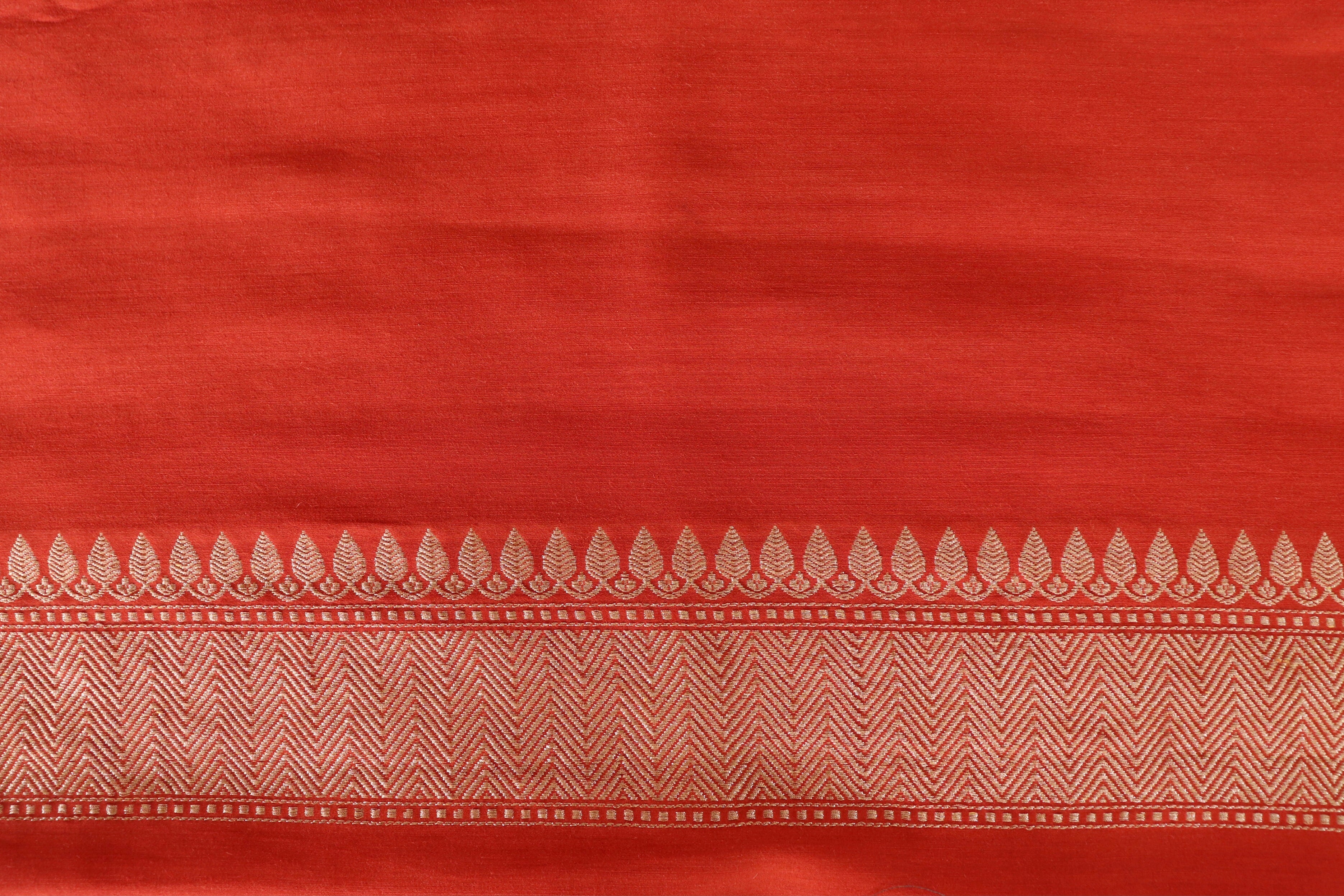 Rust Orange Kadhua Motif Munga Silk Handloom Saree