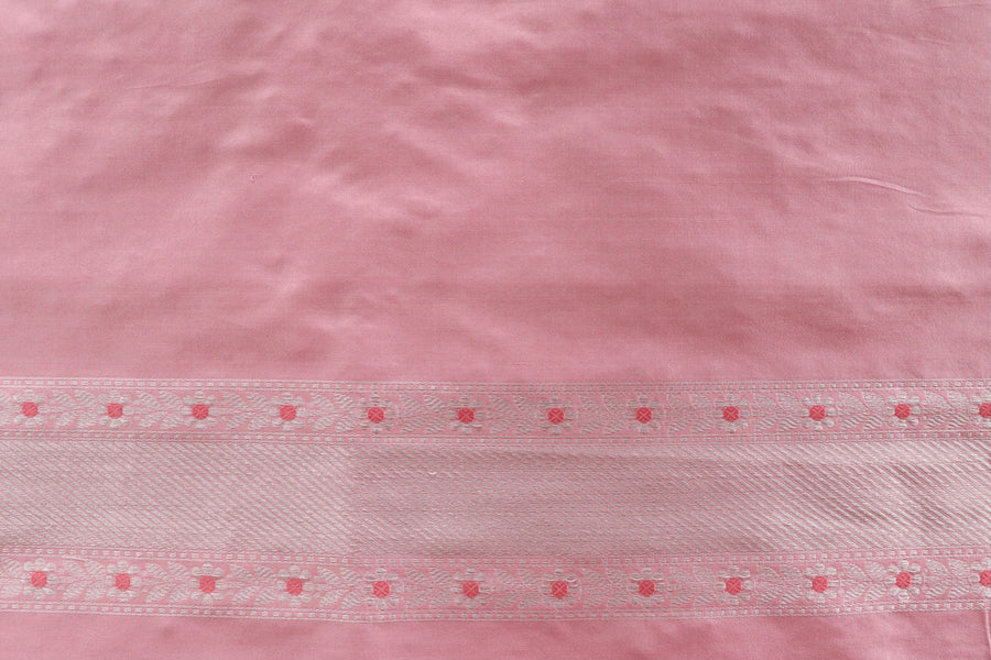 Baby Pink Meenadar Adda Tanchoi Pure Silk Handloom Banarasi Saree