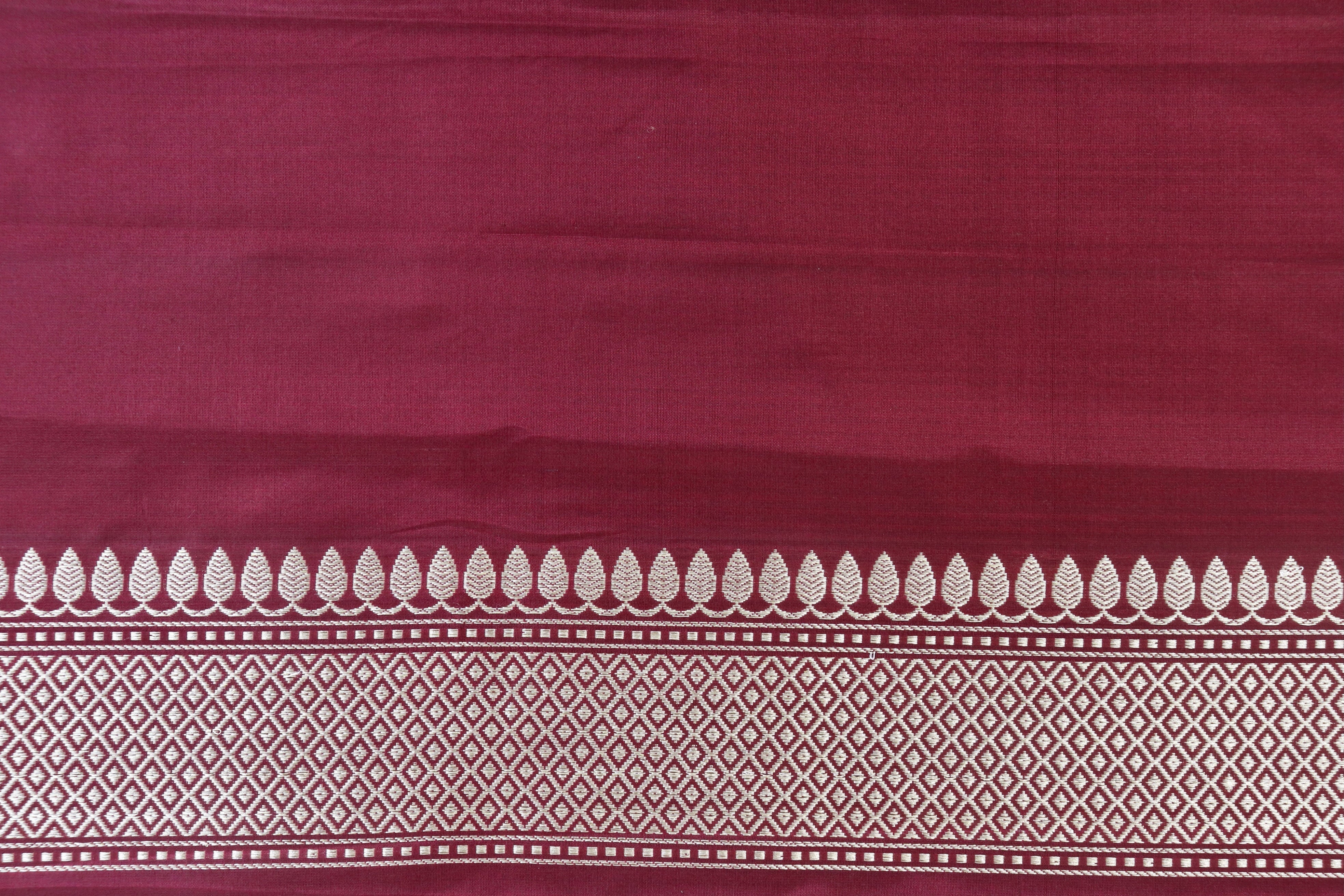 Maroon Genda Motif Pure Silk Handloom Banarasi Saree