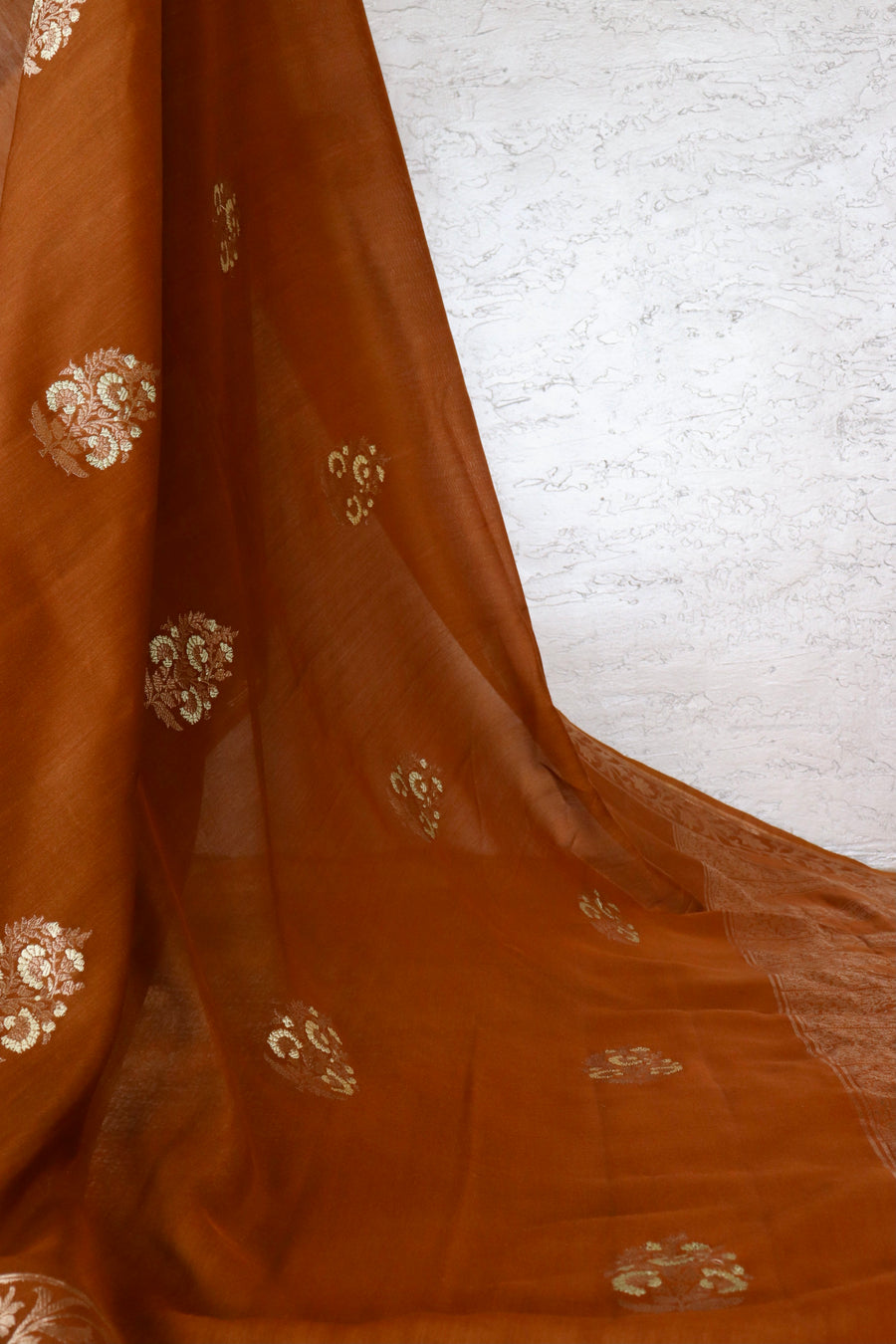 Brown Kadhua Motif Munga Silk Handloom Saree