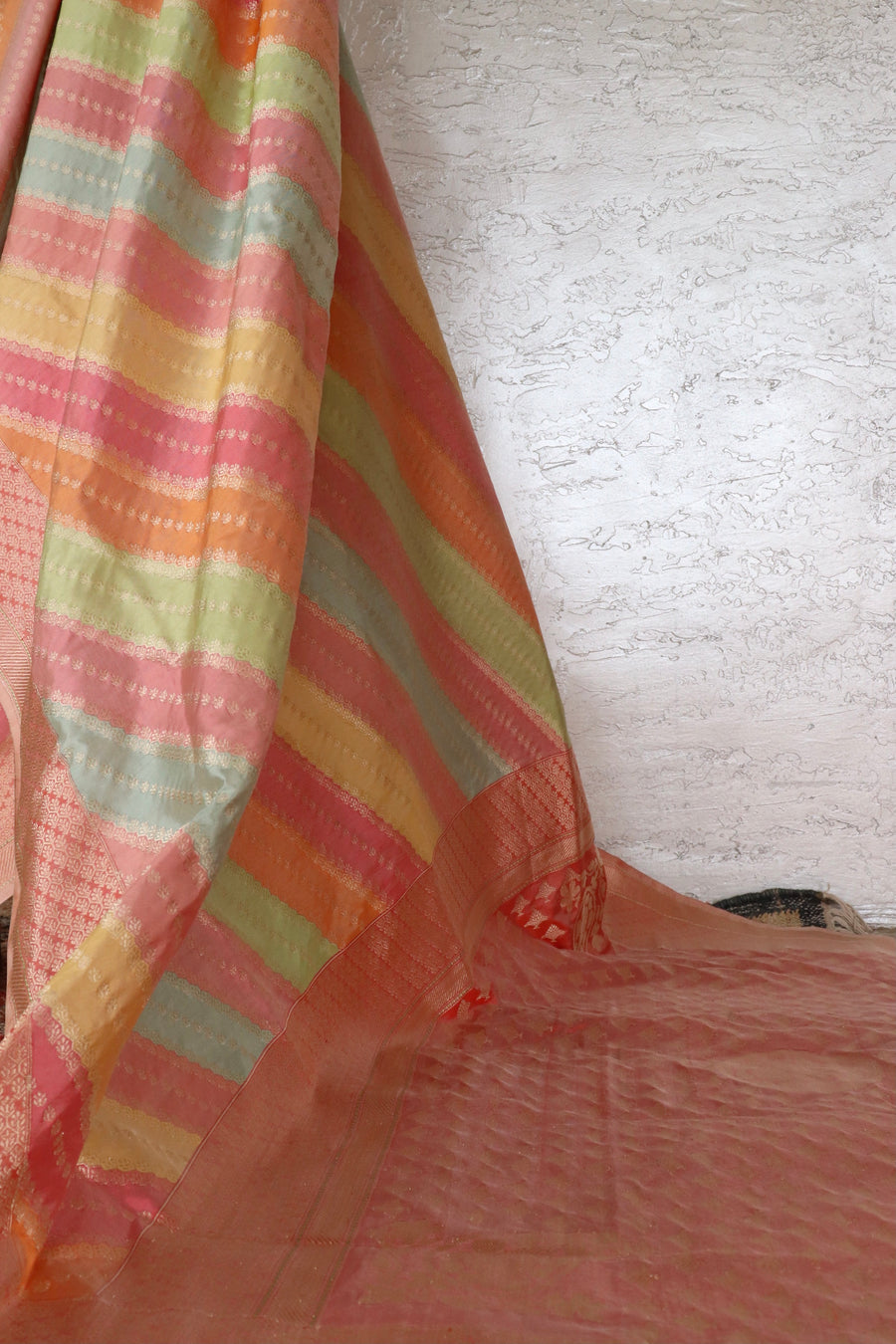 Multicolor Banarasi Rangkaat Pure Silk Handloom Saree