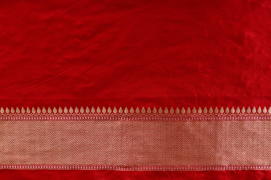 Red Brocade Jaal Pure Silk Handloom Banarasi Saree