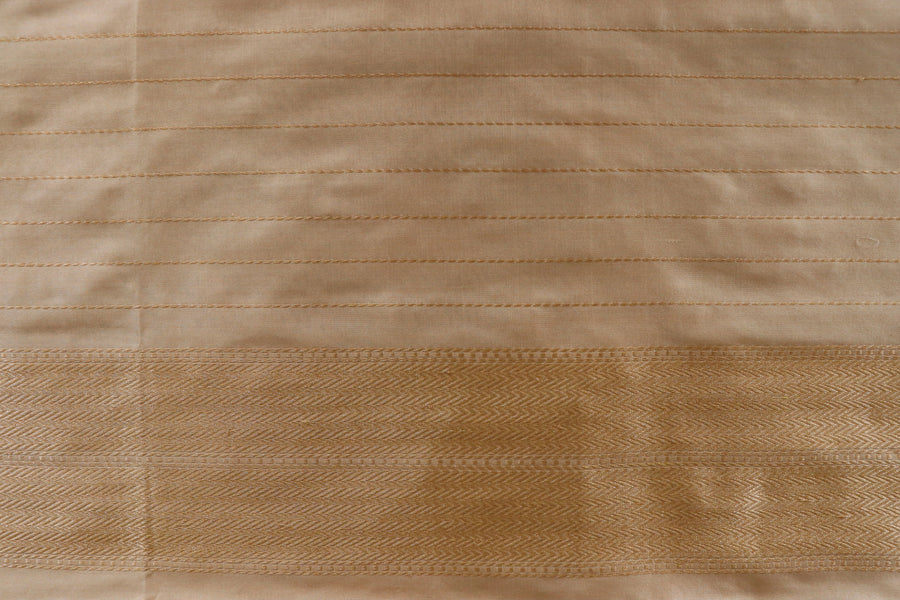 Cream Chinar Jangla Pure Silk Handloom Banarasi Saree