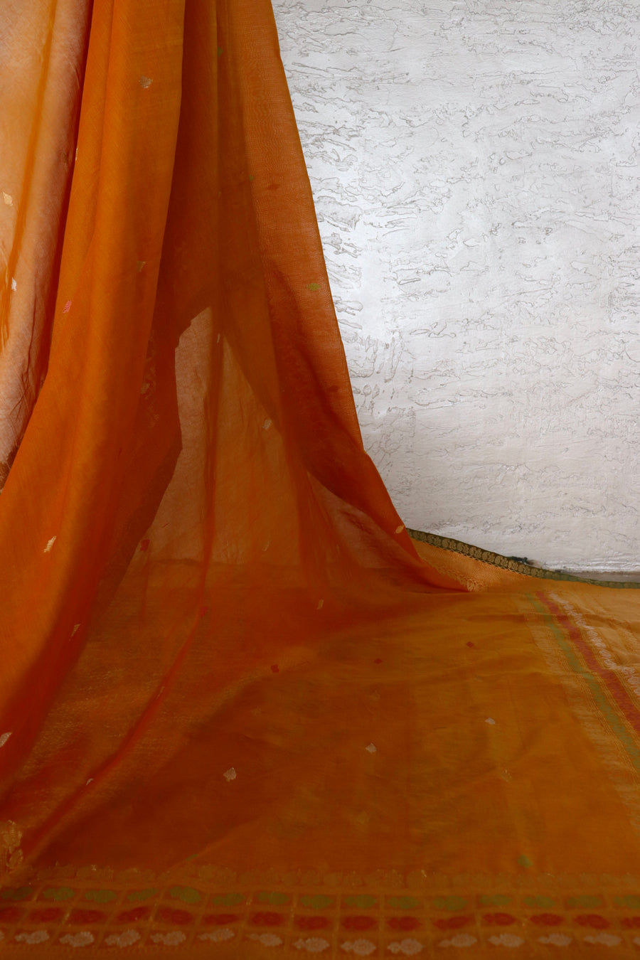 Mustard Meenadar Pure Cotton Banarasi Handloom Saree