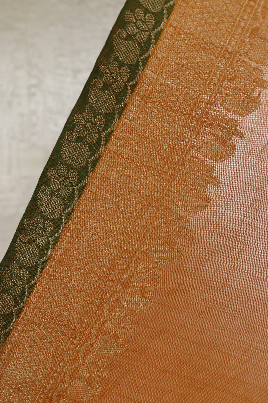 Mustard Meenadar Pure Cotton Banarasi Handloom Saree