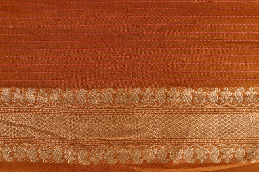 Mustard Meenadar Pure Cotton Banarasi Handloom Saree