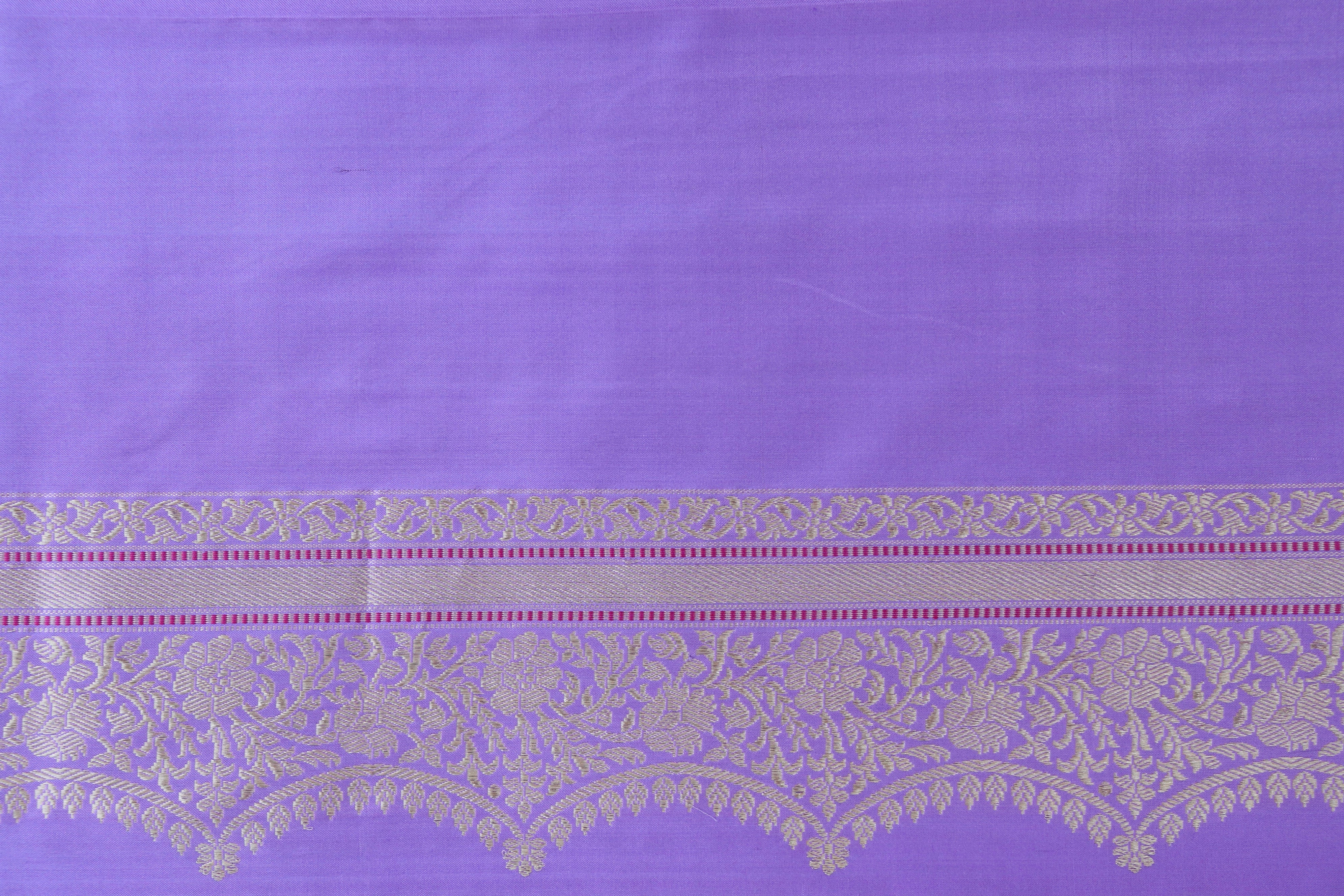 Lavender Butterfly Motif Pure Silk Handloom Banarasi Saree