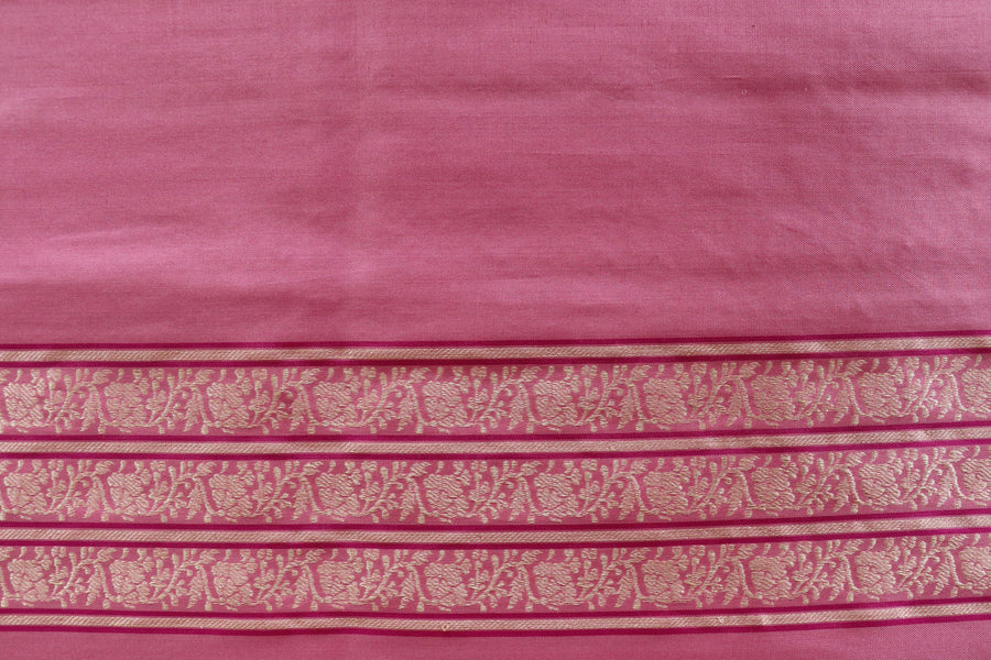 Pink Kadhua Motif Pure Silk Handloom Banarasi Saree