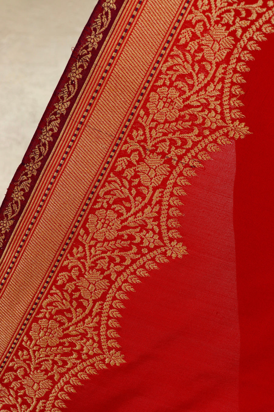 Red Butterfly Motif Pure Silk Handloom Banarasi Saree