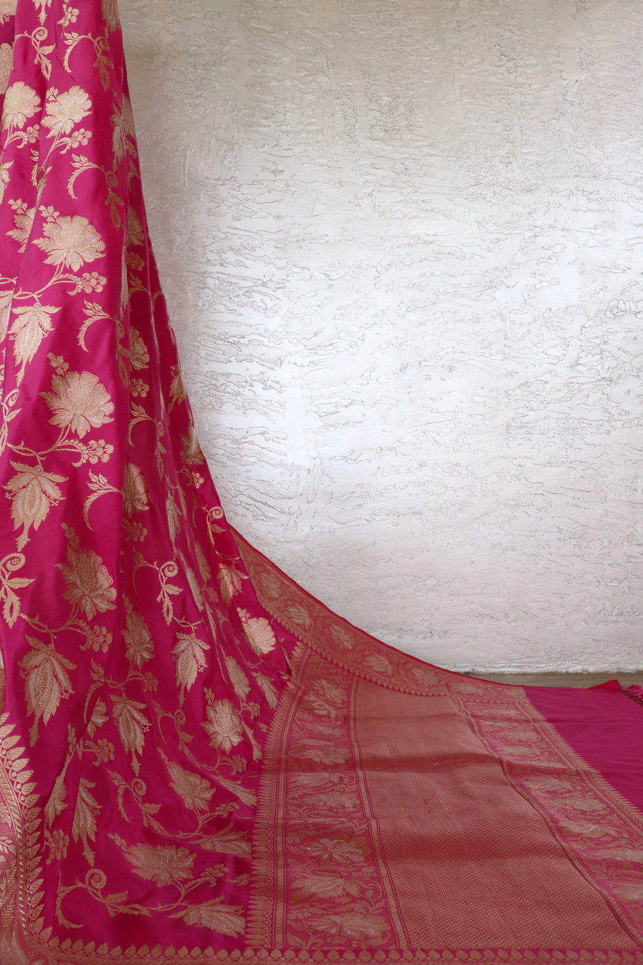 Pink Chinar Jangla Pure Silk Handloom Banarasi Saree