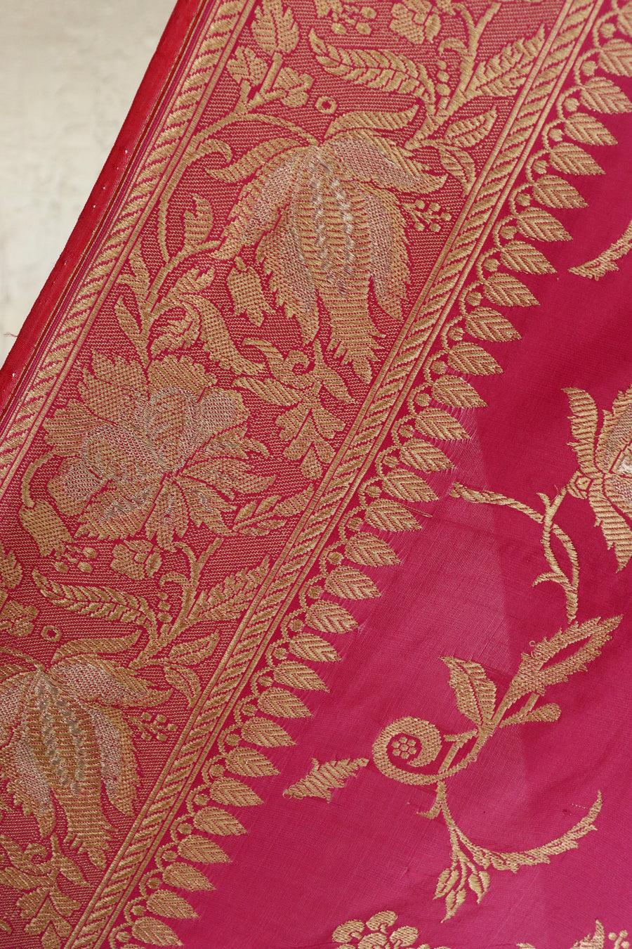 Pink Chinar Jangla Pure Silk Handloom Banarasi Saree