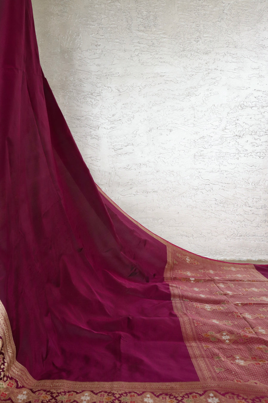 Purple Meenadar Border Kadhua Pure Silk Handloom Banarasi Saree