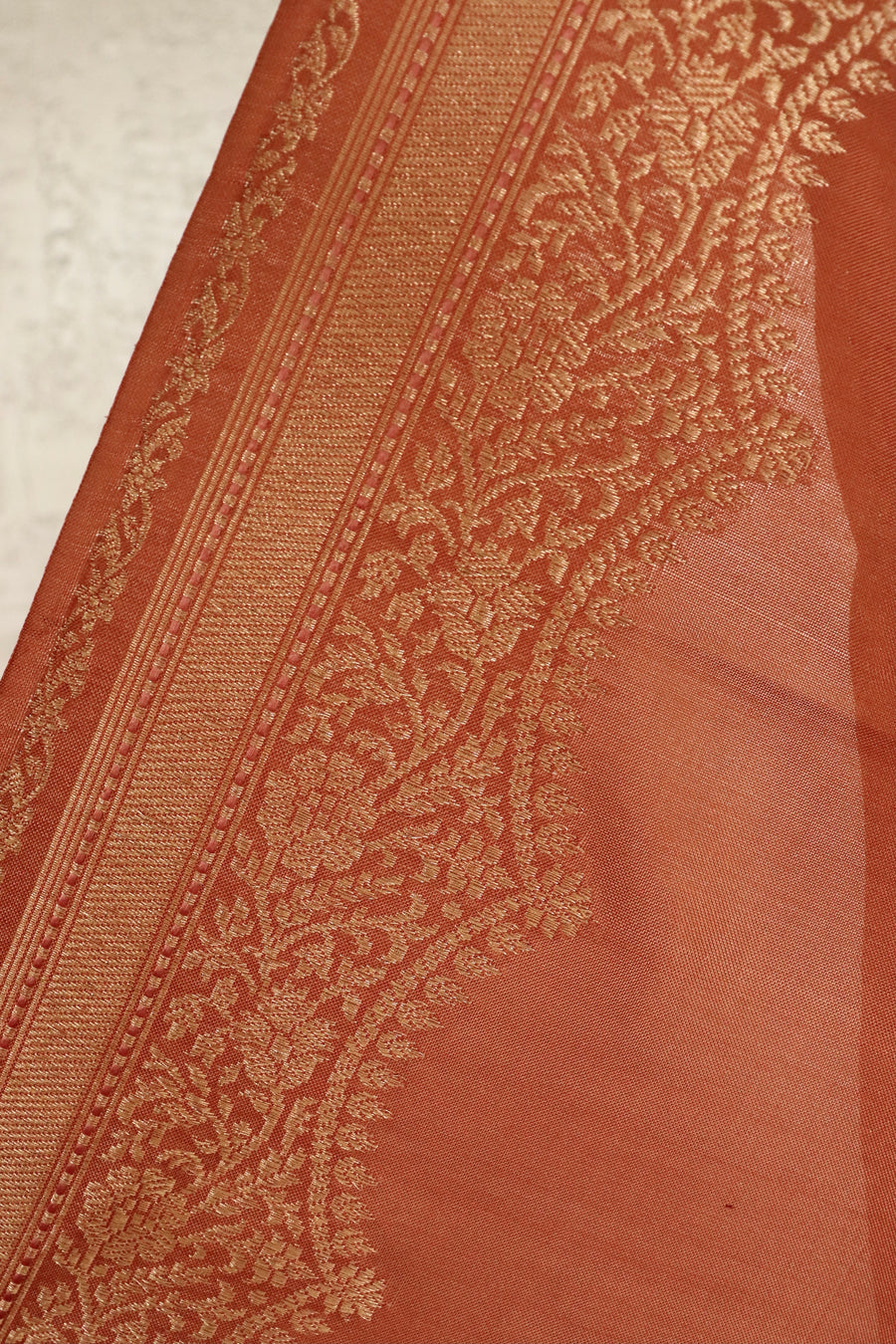 Brown Butterfly Motif Pure Silk Handloom Banarasi Saree