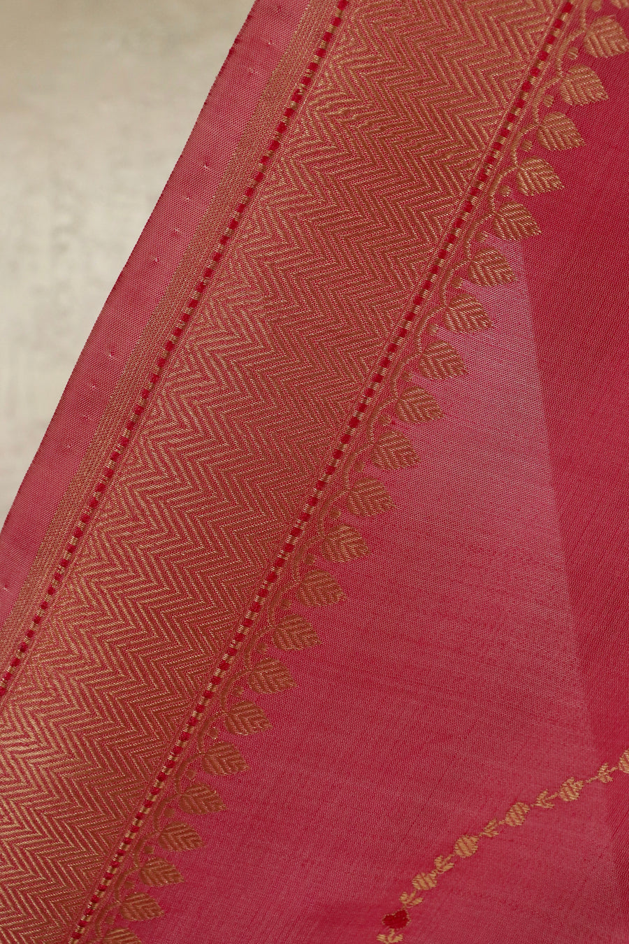 Pink Kadhua Pure Katan Silk Saree | Stuti Weaves