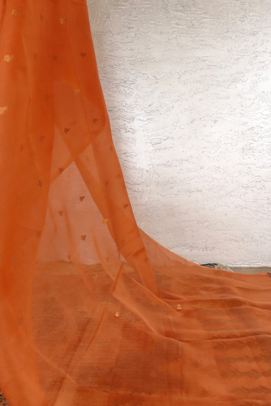 Saffron Virsa Handwoven Banarasi Kora Silk Saree