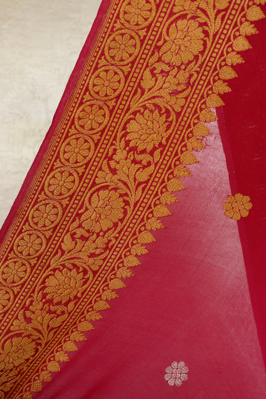 Magenta Sona Rupa Kadhua Georgette Handwoven Saree