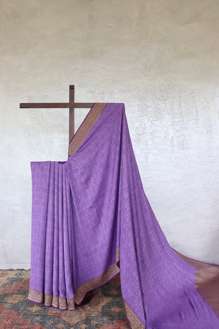 Purple Banarasi Tanchoi Silk Saree | Stuti Weaves