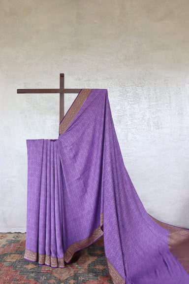 Purple Banarasi Tanchoi Silk Saree | Stuti Weaves