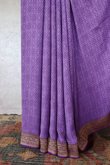 Purple Banarasi Tanchoi Silk Saree | Stuti Weaves