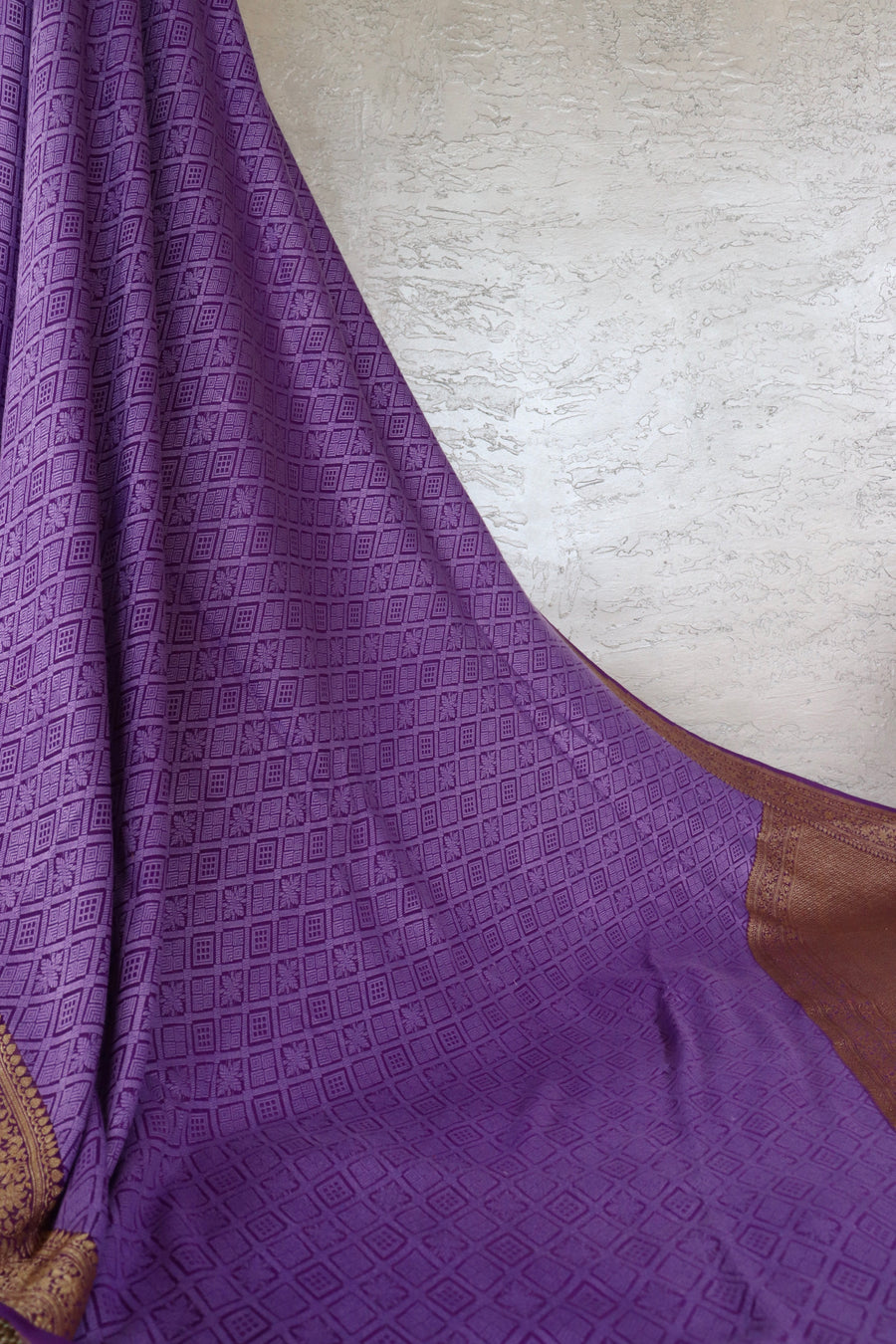 Purple Banarasi Tanchoi Silk Saree | Stuti Weaves