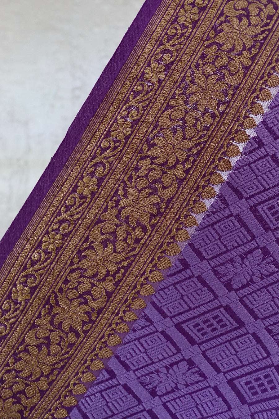 Purple Banarasi Tanchoi Silk Saree | Stuti Weaves