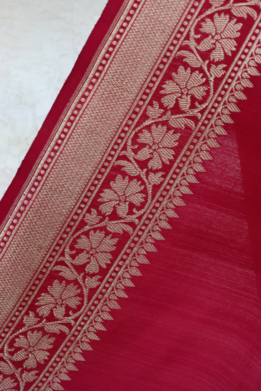 Burgundy Guldasta Motif Pure Katan Silk Handloom Saree