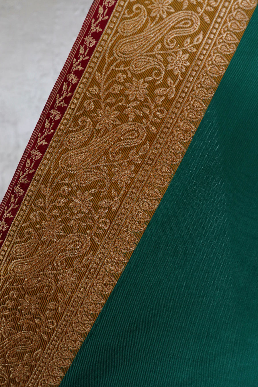 Green Banarasi Handwoven Satin Silk Saree