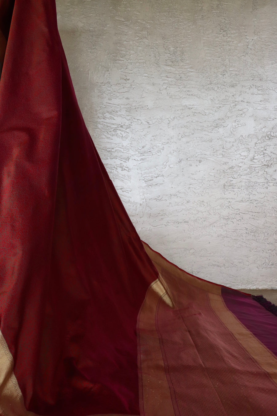 Plum Kairy Kuniya Pure Silk Handloom Banarasi Saree