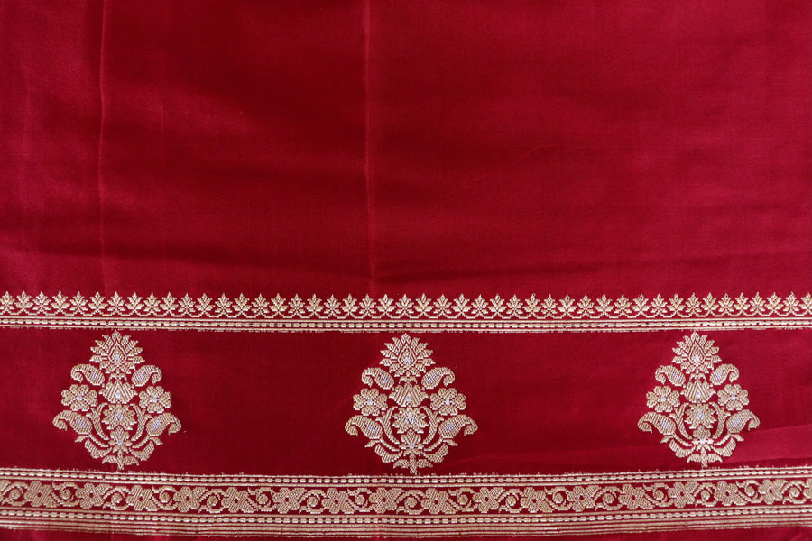 Maroon Kadhua Motif Pure Silk Handloom Banarasi Saree