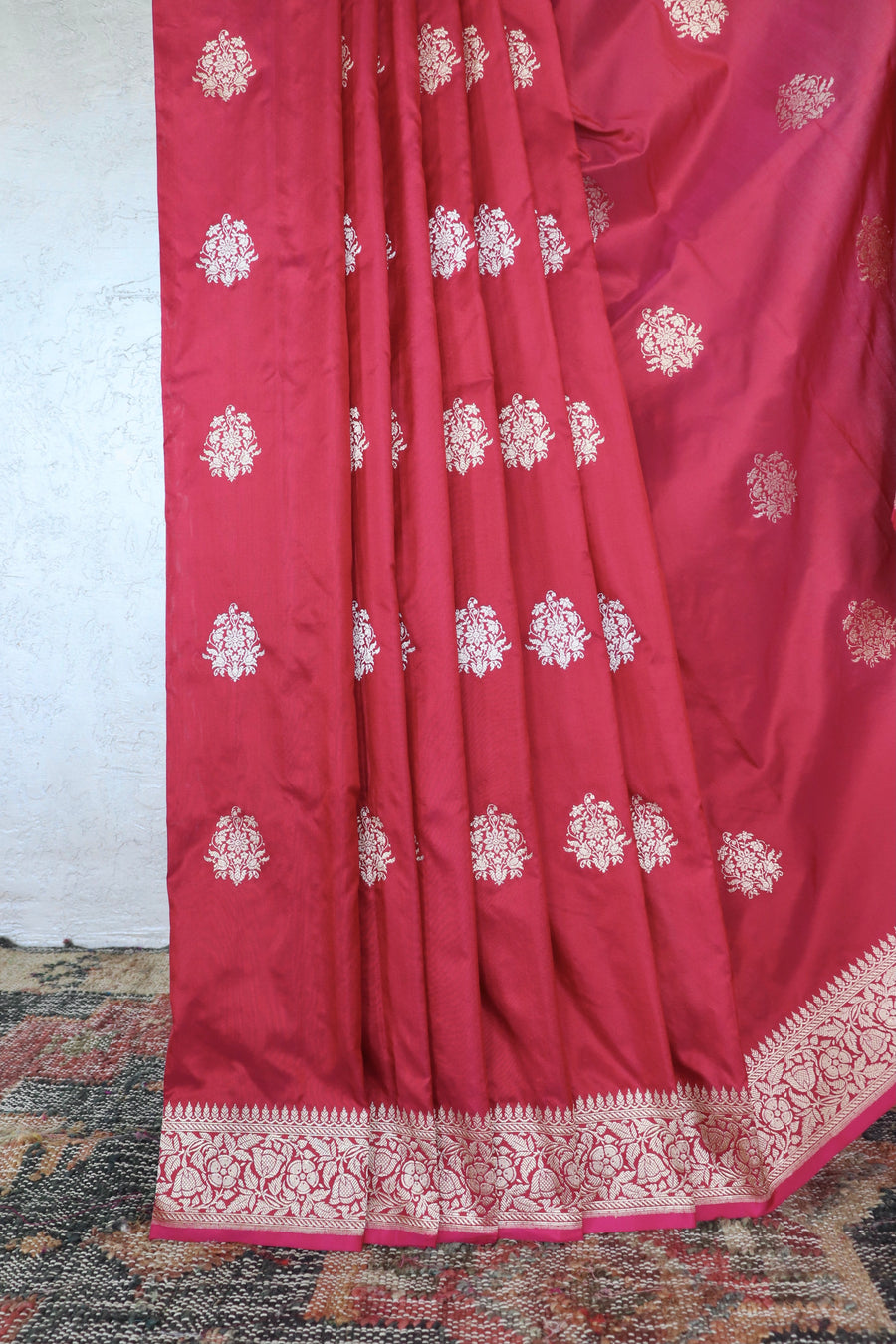 Maroon Kadhua Pure Katan Silk Handloom Banarasi Saree