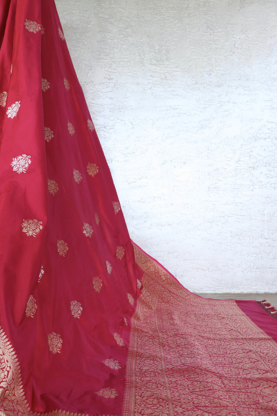 Maroon Kadhua Pure Katan Silk Handloom Banarasi Saree
