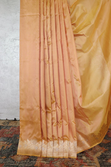 Peach Katan Silk Banarasi Saree | Stuti Weaves