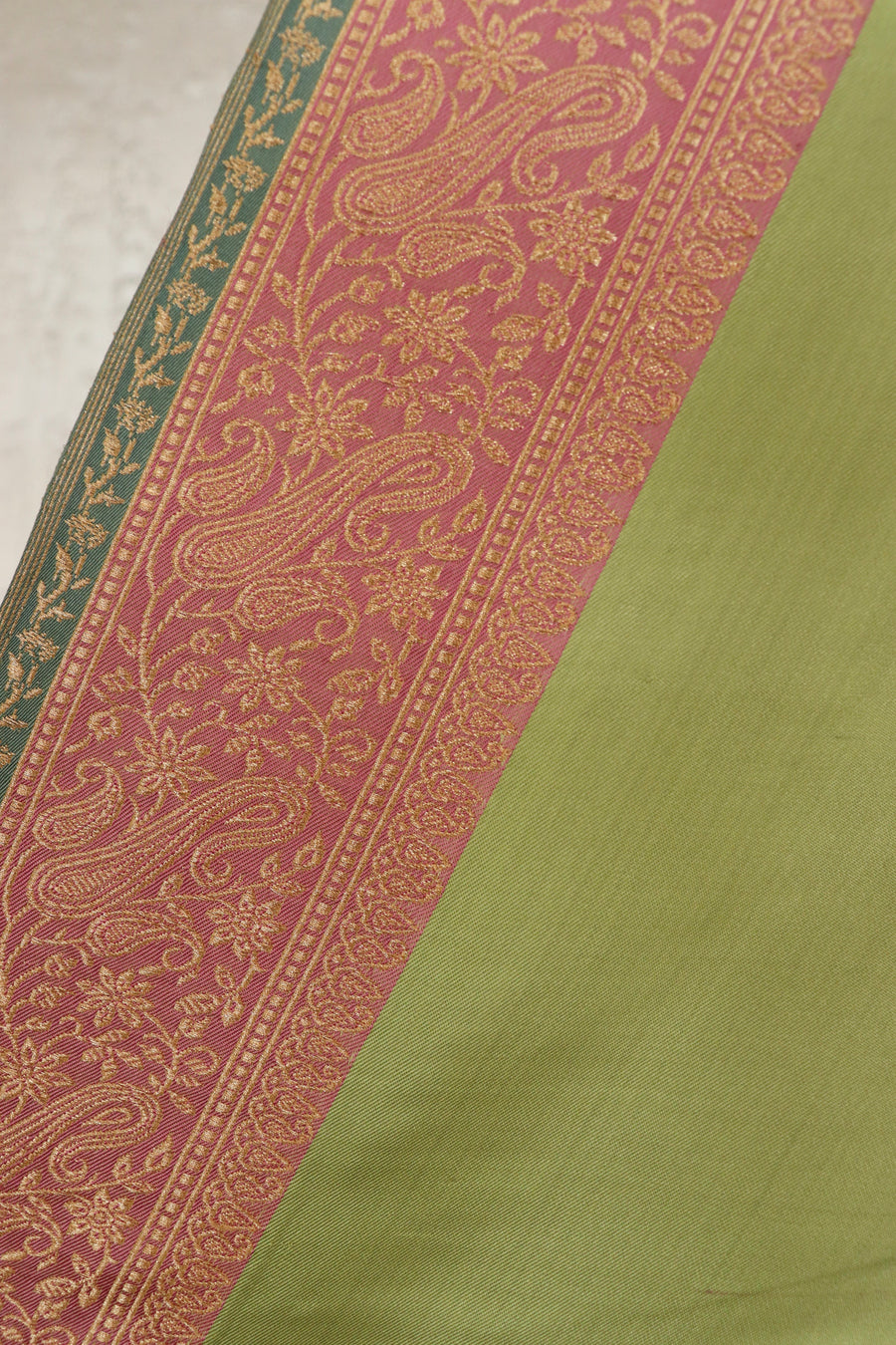 Pista Green & Pink  Banarasi Handwoven Satin Silk Saree