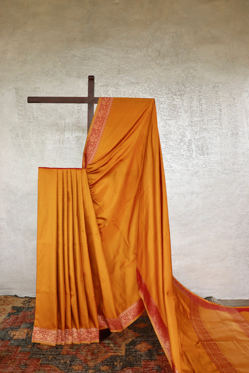 Yellow handloom Banarsi saree in silk