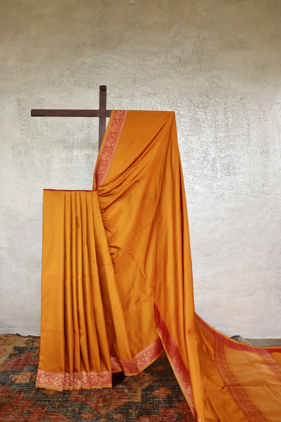 Yellow handloom Banarsi saree in silk