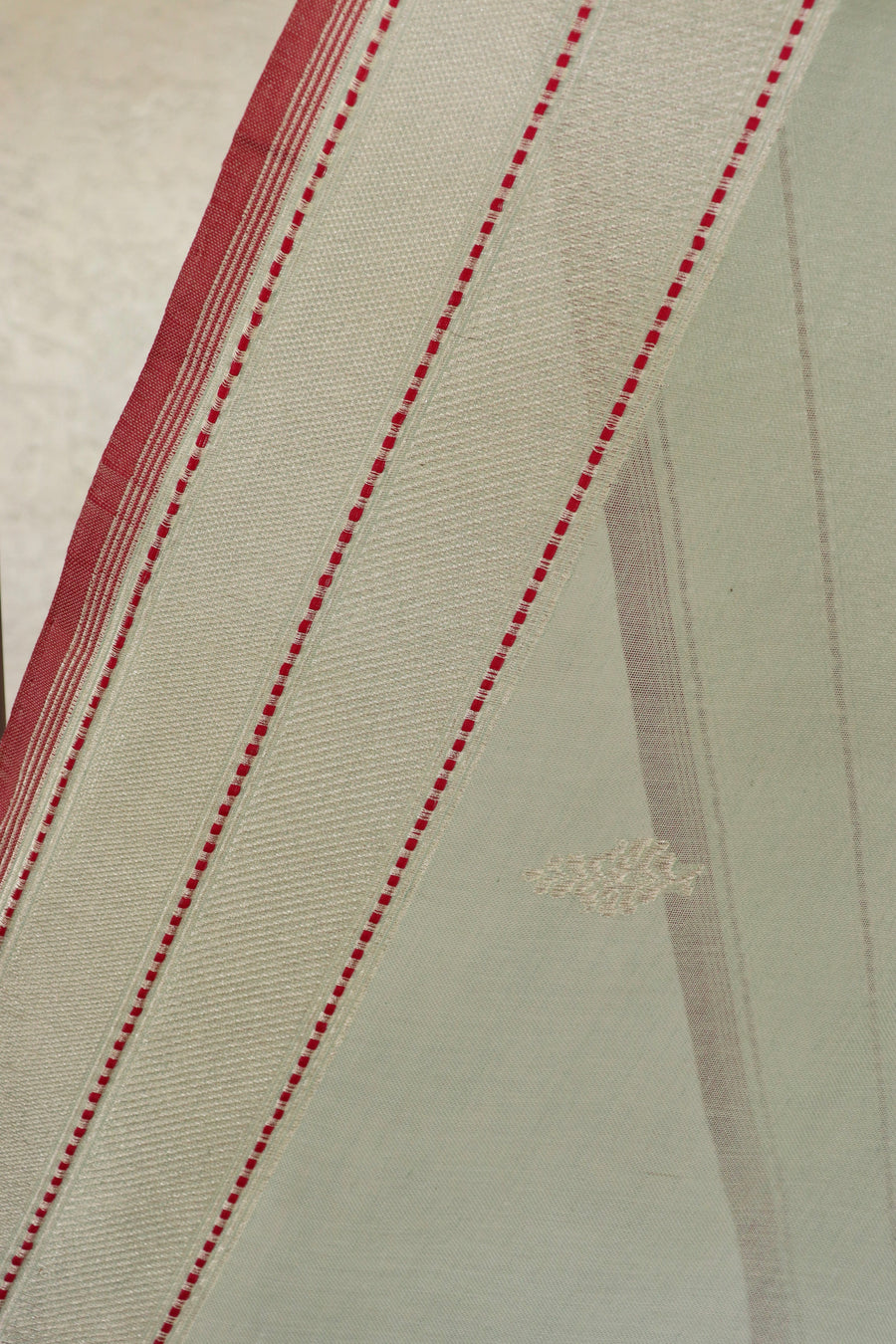 Mist Blue Silver Motif Cotton Kadhua Banarasi Handloom Saree