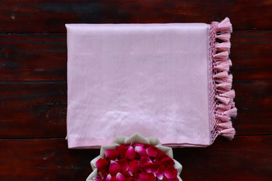 Pink handloom Banarsi saree in Tissue silk