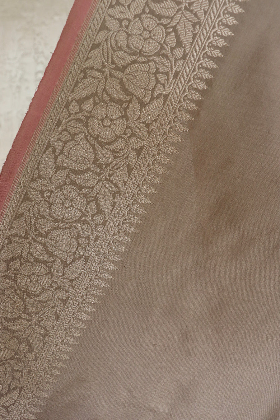 Dove Grey Buta Kadhua Pure Silk Handloom Banarasi Saree