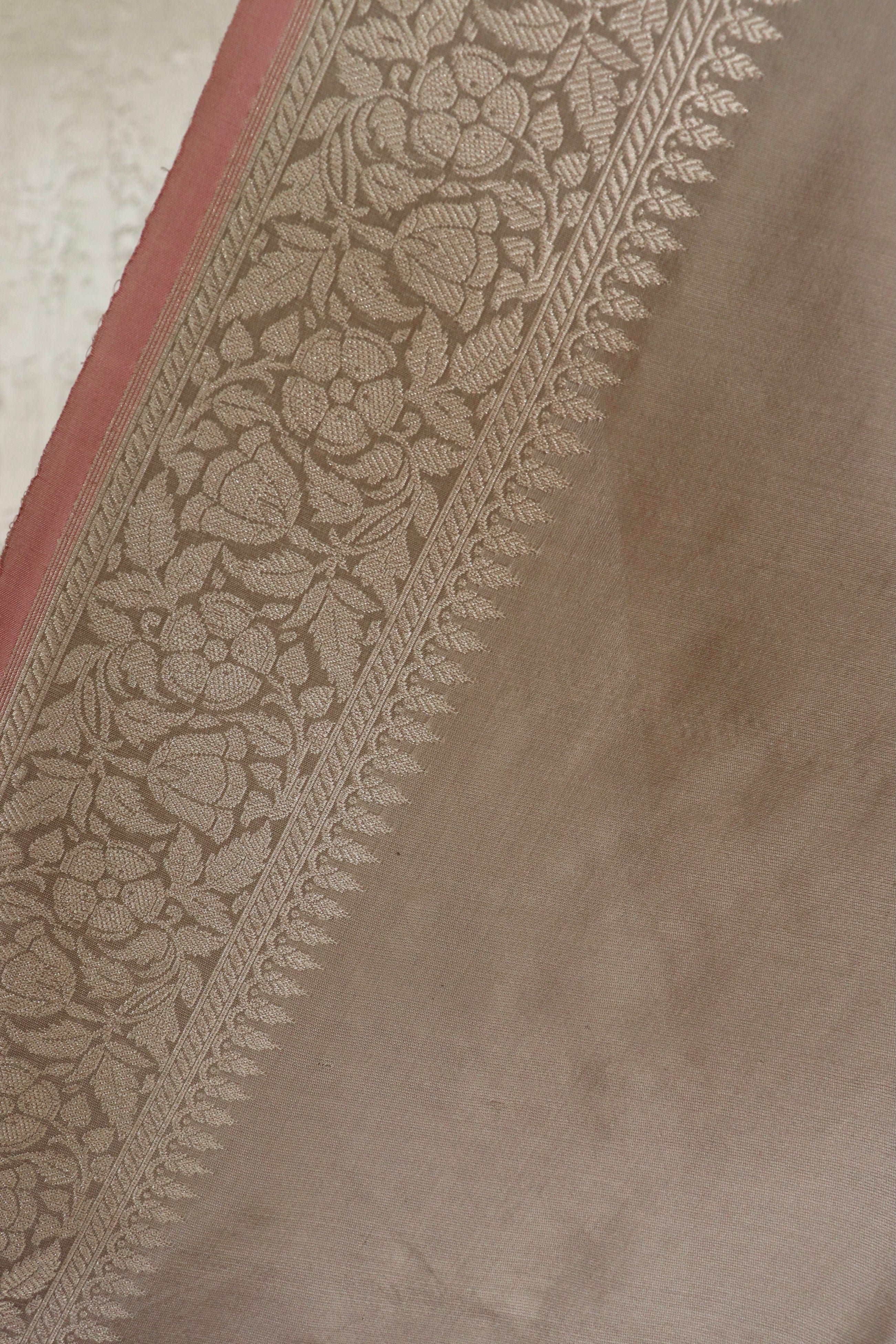 Dove Grey Buta Kadhua Pure Silk Handloom Banarasi Saree