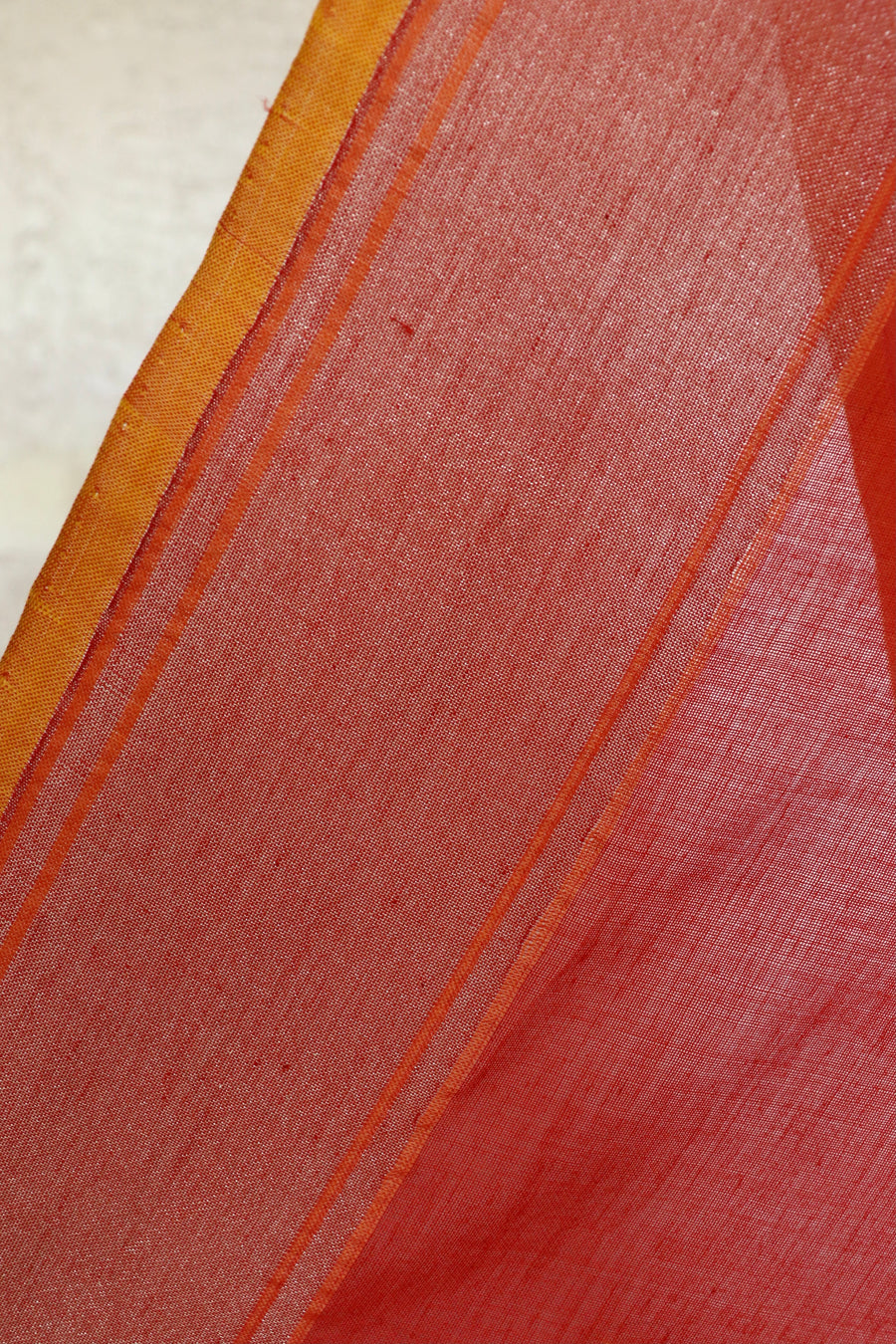 Red Kadhua Pure Cotton Handwoven Saree