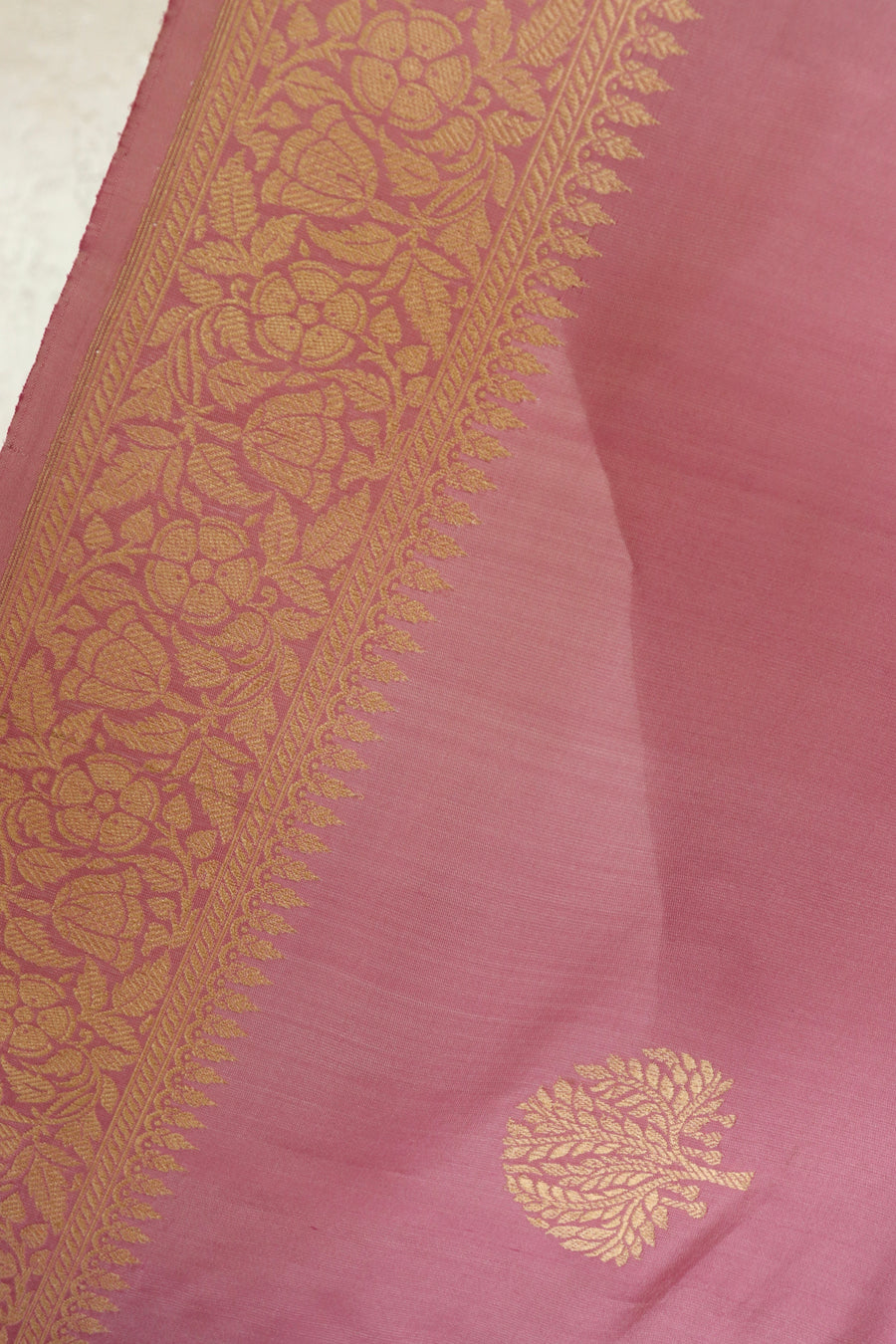 Pink Kadhua Motif Pure Silk Handloom Banarasi Saree