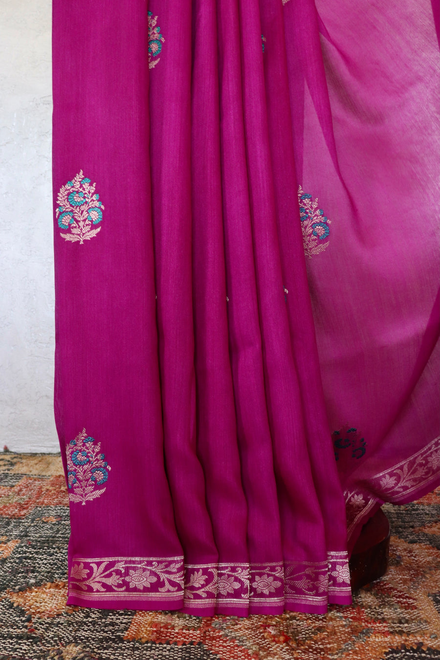 Purple Kadhua Motif Munga Silk Handloom Saree