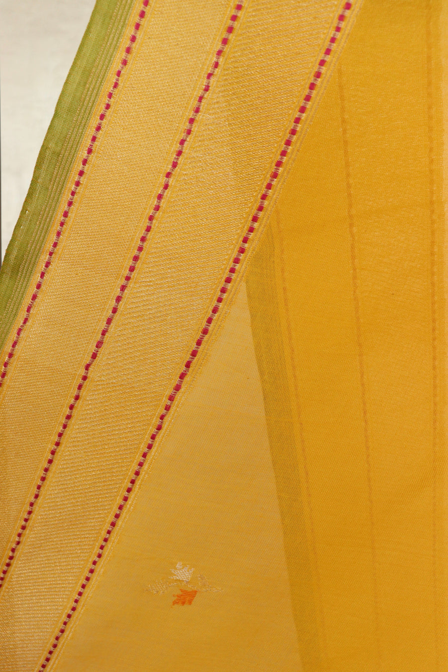 Yellow Cotton Kadhua Motif Banarasi Handloom Saree
