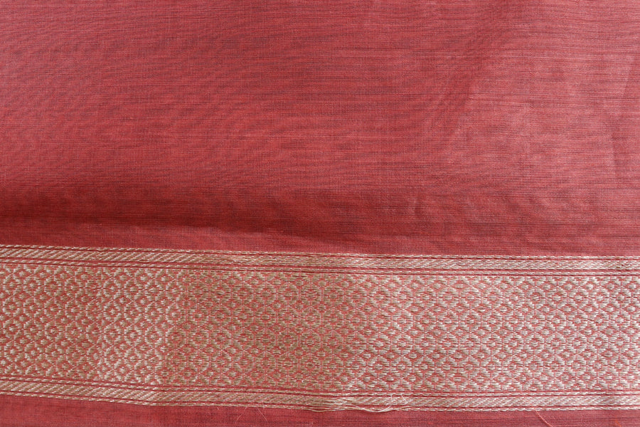 Peach Zari Yoke Silk Handloom Banarasi Suit Set