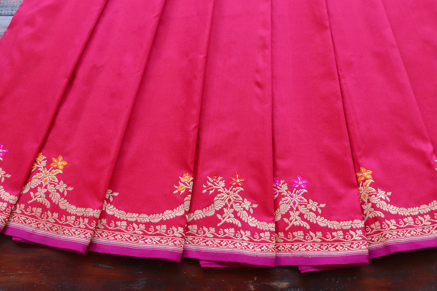 Pink Meenadar Kadhua Banarasi Silk Sarees | Stuti Weaves