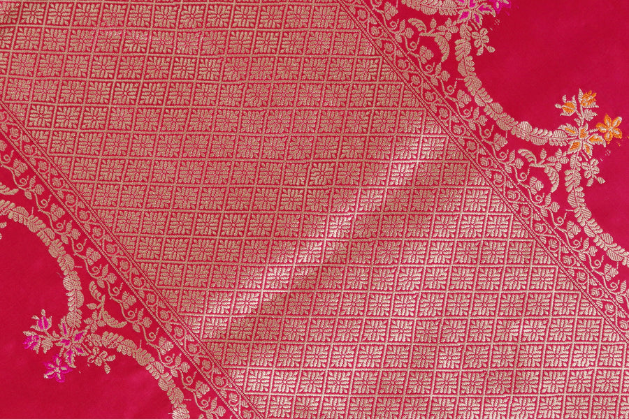 Pink Meenadar Kadhua Banarasi Silk Sarees | Stuti Weaves