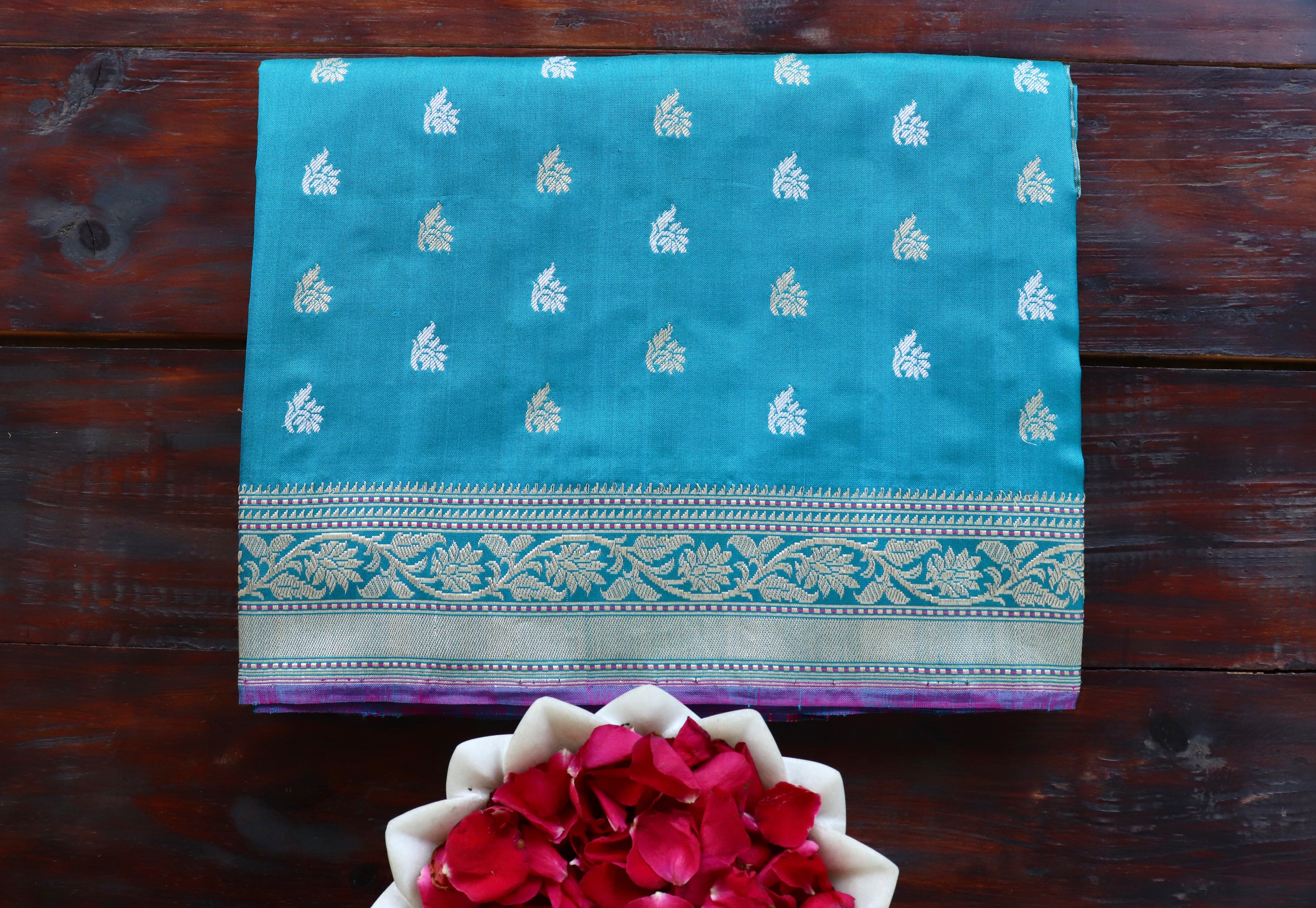 Peacock Sona Rupa Pure Silk Handloom Banarasi Saree