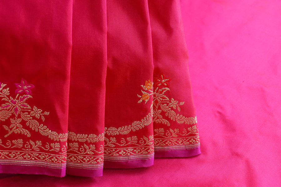 Pink Meenadar Kadhua Banarasi Silk Sarees | Stuti Weaves